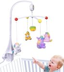 Toyshine Unicorn Bed Ring Cot Mobile with Music and Rattles Perfect Baby Musical Crib Mobile with Rotating Rattles and Hanging Toys