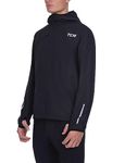 TCA Men's Running Softshell Jacket. Reflective Breathable Packable Jacket with Zip Pockets - Black Stealth, L