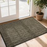 COSY HOMEER Nonslip Door Mat for Indoor, Absorbent Dirt Trapper Front Entryway Door Mat, 100% Polyester Welcome Entrance Mat Rug Modern Style, 60 x 90 cm, Light Brown