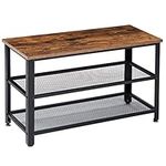 IBUYKE 3-Tier Industrial Shoe Rack, Shoe Bench with Seat, with 2-Tier Storage Organiser Shelf, for Entryway, Living Room, Bedroom, Hallway, 73x30x45 cm, Rustic Brown, TMJ004H