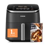Cosori Air Fryer TurboBlaze 6L, Serves 3–6, 9-in-1 Fast & Energy-Saving, 5 Fan Speeds, 30–230°C, Quiet,Non-stick, Dishwasher-Safe, Recipe Book Included