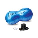 Peanut-Shaped Exercise Ball, Yoga Ball with Tactile Nodules - Enhanced Stability, Versatile Exercises, and Effective Massage - Ideal for Labor, Therapy, Kids, Core, and Home/Gym- Includes Quick Pump