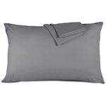 Hafaa Pillow Cases 2 Pack Brushed Microfiber Plain Grey Pillow Cases with Envelop Closure – Wrinkle & Fade Resistant Pillow Cover, 50x75 cm