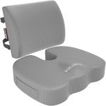 FORTEM Chair Cushion, Seat Cushion for Office, Lumbar Support for Chair, Back Support Memory Foam Pillow Washable Cover, XL (Grey, Mesh)