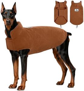 DENTRUN Reversible Dog Coat - Windproof Polar Fleece Vest with Reflective Neck Strips, Hook & Loop Closures, Easy-On Cold Weather Jacket for Extra Large Dogs Winter Gear, XXXL