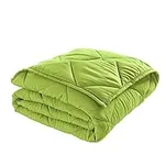 LANE LINEN Lightweight Microfiber Comforter Blanket for Bed - King Size – All-Season Reversible Soft Cozy Warm Anti-Static Anti-Wrinkle Premium Blanket, 104”x90” – Green Leaf