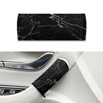 Suhoaziia 2 Pcs Black Marble Car Door Protector, Car Cane Grab Handle Cover Auto Assist Cane Grab Bar Cover Seatbelt Covers for Cars Truck SUV Car Interior Accessories for Women Men