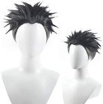 Servelove Anime Characters Cosplay Wig Black Grey short Wig Costume Wig Unisex Anime Characters Play Halloween Christmas Party