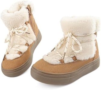Wulubaba Toddler Girl Snow Boots Winter Warm Outdoor Brown Boots,Brown,10