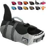 HAOCOO Dog Life Jacket Vest Saver Safety Swimsuit Preserver with Reflective Stripes/Adjustable Belt Dogs (Shark, XL)