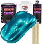 Restoration Shop - Teal Green Metallic Acrylic Urethane Auto Paint - Complete Gallon Paint Kit - Professional Single Stage High Gloss Automotive, Car, Truck Coating, 4:1 Mix Ratio, 2.8 VOC