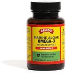 Bragg Marine Algae Vegan Omega-3 Supplement with EPD and DHA Fatty Acids - 60 Softgels - Supports Healthy Heart Function