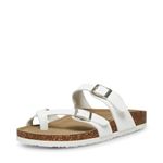 Madden Girl Women's Bryceee Flat Sandal, White Paris, 6 UK