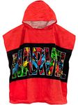 Marvel Towel Poncho | Avengers Kids Hooded Bath Towel | Boys Towel Hoodie | Wearable Bath Towel | One Size Red