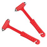 2PCS Car Safety Hammer, Car Window Breaker and Seatbelt Cutter Car Safety Hammer Glass Breaker Emergency Escape Tool, Auto Window Hammer Life Saving Kit for First Responders and Roadside Safety (Red)