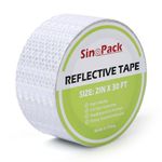 SinoPack Reflective Tape White 2IN X 30FT Outdoor White High Visibility Conspicuity Safety Tape, Reflector Tape Caution Reflector for Trailers, Bikes, Cars