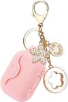 VOTILE Secure Lock Case for Airpods Pro 2 Case with Cute Bling Keychain, Silicone Protective Case Cover for Airpods Pro 2nd Generation Case Women Girls for Apple Air pod Pro 2 (2022) - Pink