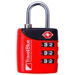 Travel Blue TSA 3 Dial Combination Lock - Red