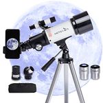 Hetekan Telescope, Telescope for Kids Beginners,70mm Aperture 400mm AZ Mount Telescopes for Adults Astronomy, Refractor Telescope with Tripod, Finderscope and Phone Adapter