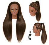 RYHAIR 30 Inch 20% Real Human Hair Mannequin Head Cosmetology Manican Mannequins Heads with Stand for Display Practice Styling Braiding Training Curling Cutting