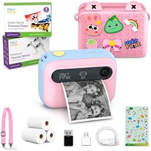 myFirst Kids Instant Print Camera, 16MP Camera, 9 Rolls Paper, Travel Case