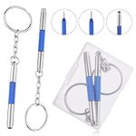 2Pcs Tiny Eyeglass Screwdriver Repair Kit-Mini 3 in 1 Precision Glass Screwdrivers Set, Tiny Eyeglass Screwdriver Keychain Mini Screwdriver for Eyeglass,Watch, Jewelry (Phillips,Hex,Flat Head)