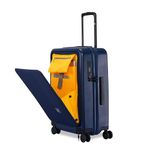 EUME Cabin Pro Cabin Trolley Bags for Travel 57cm, Cabin Luggage, Cabin Bag | Travel Bags for Luggage | with Laptop Sleeve | 100% Polycarbonate (PC) 8 SilentRun Hinomoto Wheels, Midnight Blue