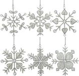 Christmas Ornaments Snowflake Decor Party Anniversary 15 CM Set of 6