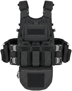 BOMTURN Great Tactical Outdoor Vest for Men Multifunctional Modular Molle Vest With Metal Buckles