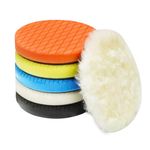 Autolock 3" Buffing Polishing Pads, 6Pcs 3.5 Inch 85mm Face for 3 Inch Backing Plate, Compound Buffing Sponge and Woolen Pads, Cutting Polishing Pad Kit for Car Buffer Compounding, Polish and Wax