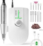 Electric Nail Drill, NAILGIRLS Portable Rechargeable Nail Drill Machine 35000RPM Professional Manicure Pedicure Nail E File Kit with 11 Bits Electric Nail Files for Acrylic Nails and Gel Nails,White