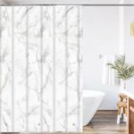 Shower Curtain Mould Proof 180x180cm,Marble Design ECO Shower Curtain PEVA Waterproof Heavy Duty Bathroom Curtains with 3 Magnets,12 Plastic Hooks Quick-Drying Washable Bath Shower Curtain Home Decor