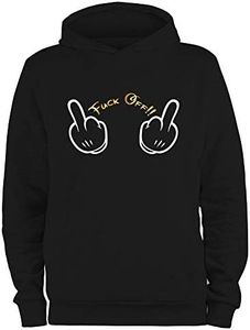 Styletex23 Sweat à capuche Fuck Off Mickey, Noir , L