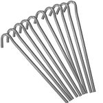 Green Haven 10 Pack Heavy Duty Tent Pegs 9" - Durable Galvanised Steel Ground Stakes - Rust-Resistant Tent Pegs Metal Heavy Duty for Camping, Gazebos, Hiking & Outdoor - Multi-Use Metal Tent Pegs