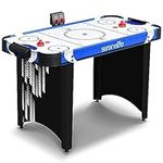 SereneLife Powered Air Hockey Table, 48” Full Size Sports Arcade Games, w/Complete Accessories, Digital LED Scoreboard, Built in Score Tracker