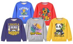 TeeWee Boys and Girls Premium Cotton Sweatshirt | Printed Sweatshirts| Girls Sweatshirts|Boys Sweatshirts|Winter |Sweatshirt for Boys|Sweatshirt for Girls_Blue,Dark Blue,Grey,Red,Yellow_2-3 Years