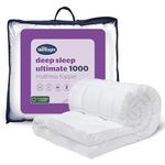 Silentnight Ultimate Deep Sleep 10cm Mattress Topper Double Bed - Luxury 4 Inch Thick Soft Mattress Enhancer Pad with Easy Fit Straps – Hypoallergenic and Machine Washable – Double – 190x135cm