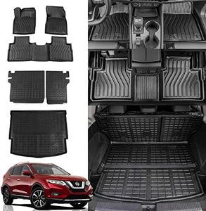 Rongtaod Floor Mats Compatible with 2021-2025 Nissan Rogue Trunk Liner Cargo Mat Cargo Liner Back Seat Cover Protector 2024 Nissan Rogue Accessories (Floor Mats+Backrest Mats+Trunk Mat)