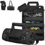 Roll Up Tool Bag, Tool Bags Heavy Duty, Tool Roll Organiser with 2 Detachable Pouches, Portable Wrench Roll Up Storage, Roll Up Tool Bag, Canvas Tool Bag, Tool Roll, gardening gifts for women