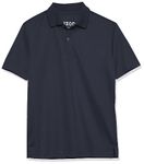 IZOD Boys' School Uniform Performance Short Sleeve Solid Polo Shirt, Navy, 7