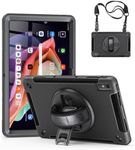 Bkinew Tablet Case for Lenovo Tab P11 2nd Gen 11.5-inch 2023 Model (TB-350FU/TB-350XU) with Screen Protector 360 Rotating Kickstand and Hand/Shoulder Strap Rugged Protective Cover, Black