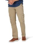 Wrangler Authentics Men's Premium Relaxed Fit Straight Leg Cargo Pant, British Khaki, 29W X 30L