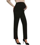 FASHIOSPICE Ankle-Length Cotton Maternity Pant for Pregnant Women, Offering Ultimate Support and Comfort as Bottom Wear Pregnancy Pants (Pack of 1) (L, Black)