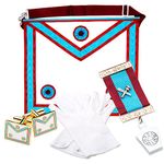 THE MASONIC COLLECTION - Mark Master Masons MM Apron - Imitation Leather - Value Pack With Medium Gloves - A Useful Gift Accessory for Freemason Men