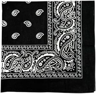 MDSTYLE Extra Large Bandana 27” x 27” 100% Cotton for Men & Women Paisley Handkerchief Headband Scarf Jumbo Bandanas, Black