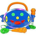 Kidzlane Sing-Along Bluetooth Karaoke Machine for Kids with 2 Microphones, Voice Changer and 100 Preloaded Songs