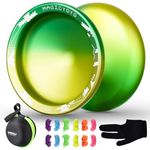 YOSTAR Unresponsive Yoyo for Finger Spin V10, Metal Yo Yo Professional Magic Yoyo, Pro Yoyo Trick Yoyo for Adults, Stunt Yoyo Professional Yoyo with 12 Yoyo Strings + Yoyo Case + Yo Yo Glove