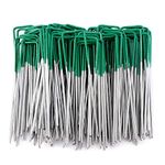 MINSHAM 50 Pack Artificial Grass Turf U Pins Galvanised Metal Pegs Staples Weed Garden Bevelled (50 PACK)