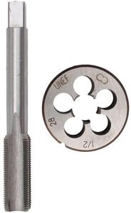 MOTOALL 1/2-28 TPI Tap and Die Set HSS 1/2" x 28 22LR 223 5.56 9mm UNEF High Speed Steel Right Hand Thread Tap Tool