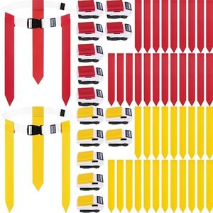 MIUONO Flag Football Belts, Set of Flag Football Flags for Kids Adults, and Youth, Adjustable Triple Flag Football Belt Set, 42 Flags 14 Players Training Competition or Team Building